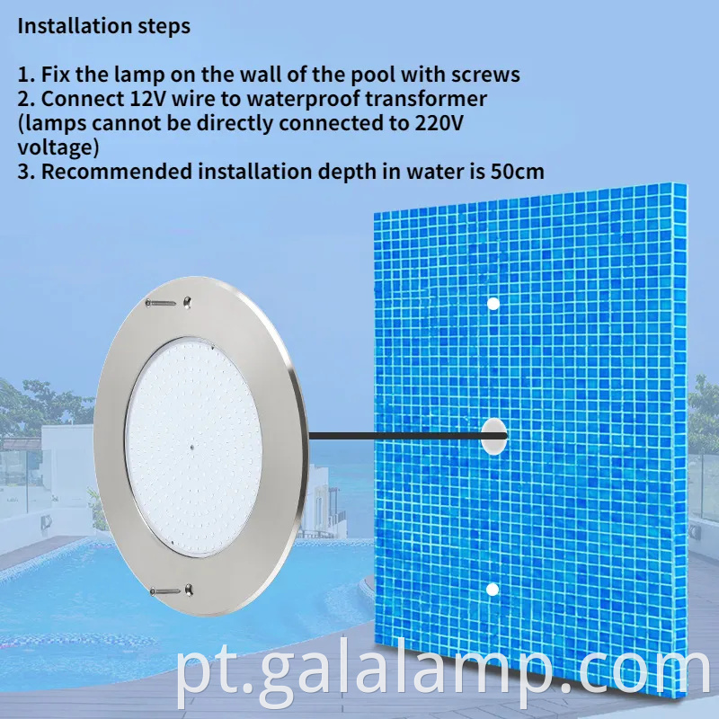 Ultra Slim IP68 Propertável Pool de LED de 12V de 12V luminária